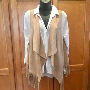 Faux Suede vest with fringe